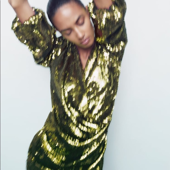 LAST 1!🔥ZARA SEQUIN WRAP DRESS - Picture 14 of 16